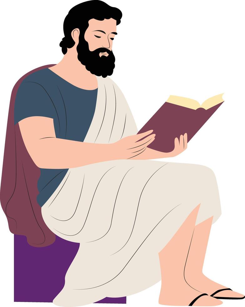Nausiphanes reading book vector