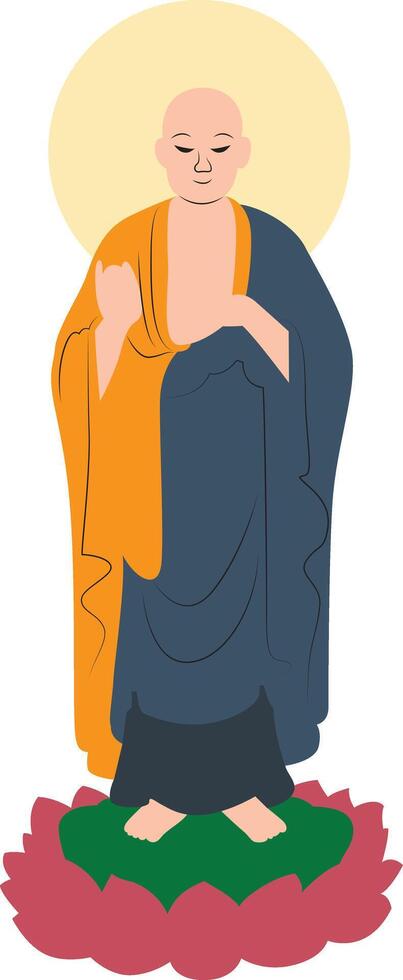 Maudgalyayana, Moggallana, the Buddha's closest disciples vector