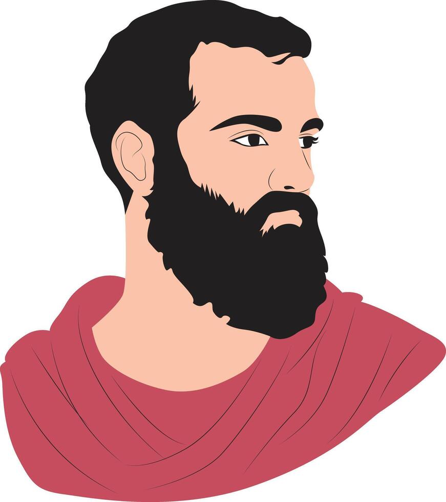 Nausiphanes portrait hand drawn vector