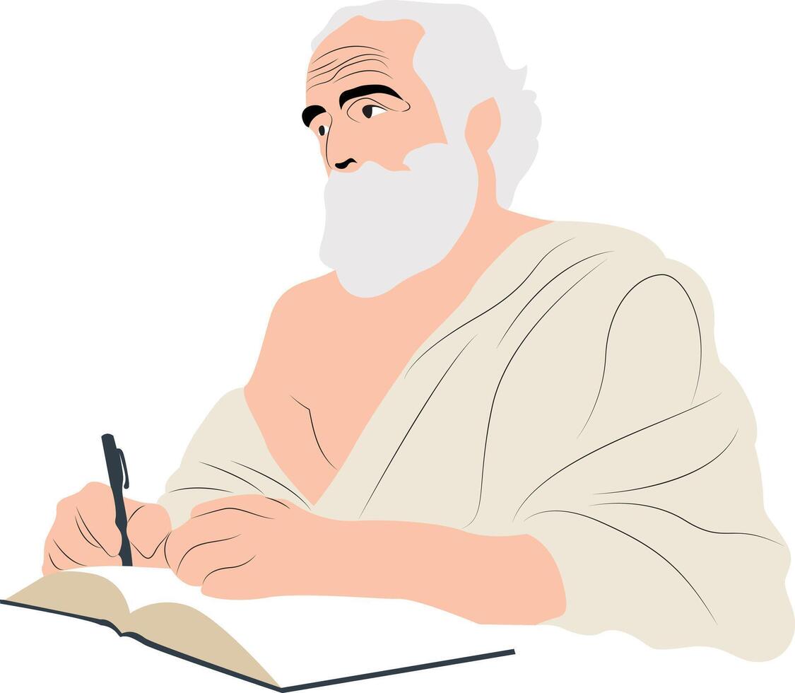 Heraclides of Tarentum writing portrait vector