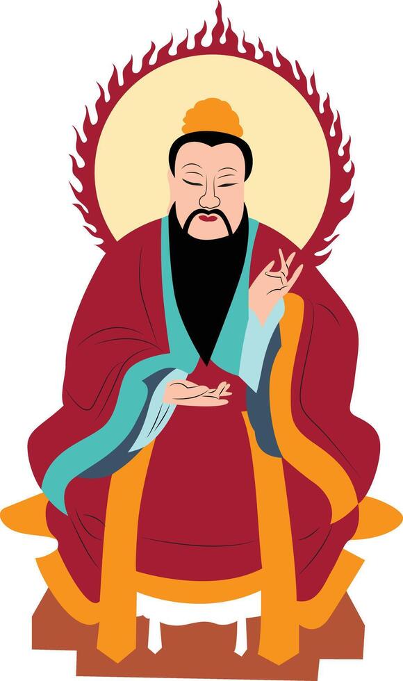 Lingbao Tianzunn hand drawn vector