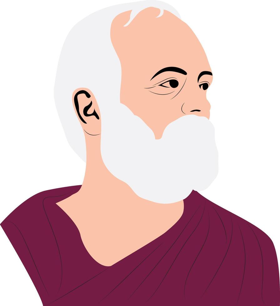 Isocrates portrait hand drawn vector