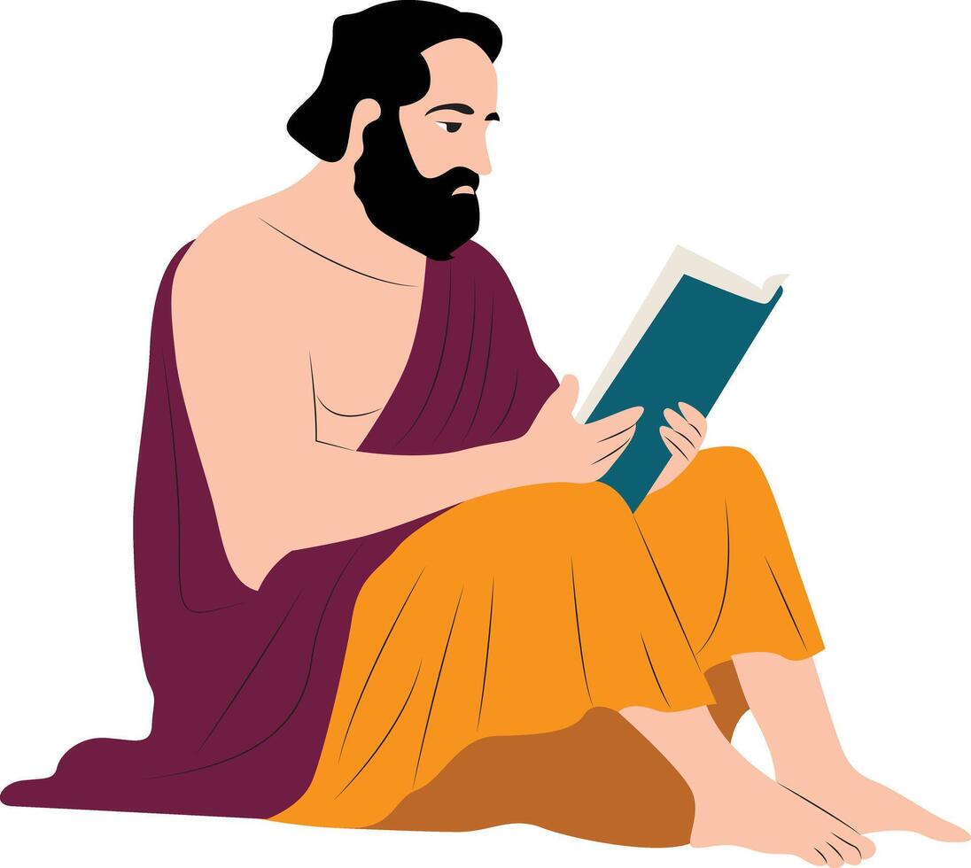Thrasyllus reading book vector
