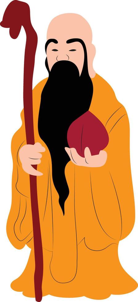 Shou god hand drawn vector