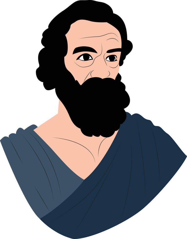 Philodemus Portrait hand drawn vector