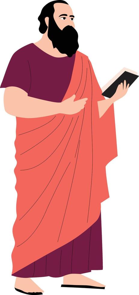 Xenophanes lecturing hand drawn vector