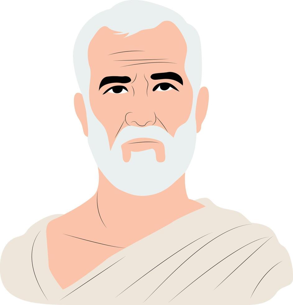 Theophrastus portrait hand drawn vector