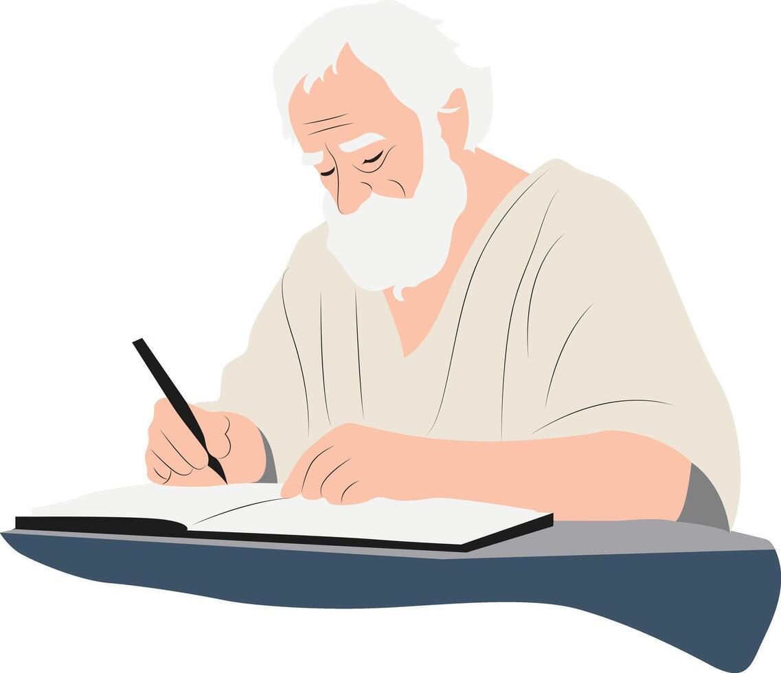 Sotion writing portrait vector