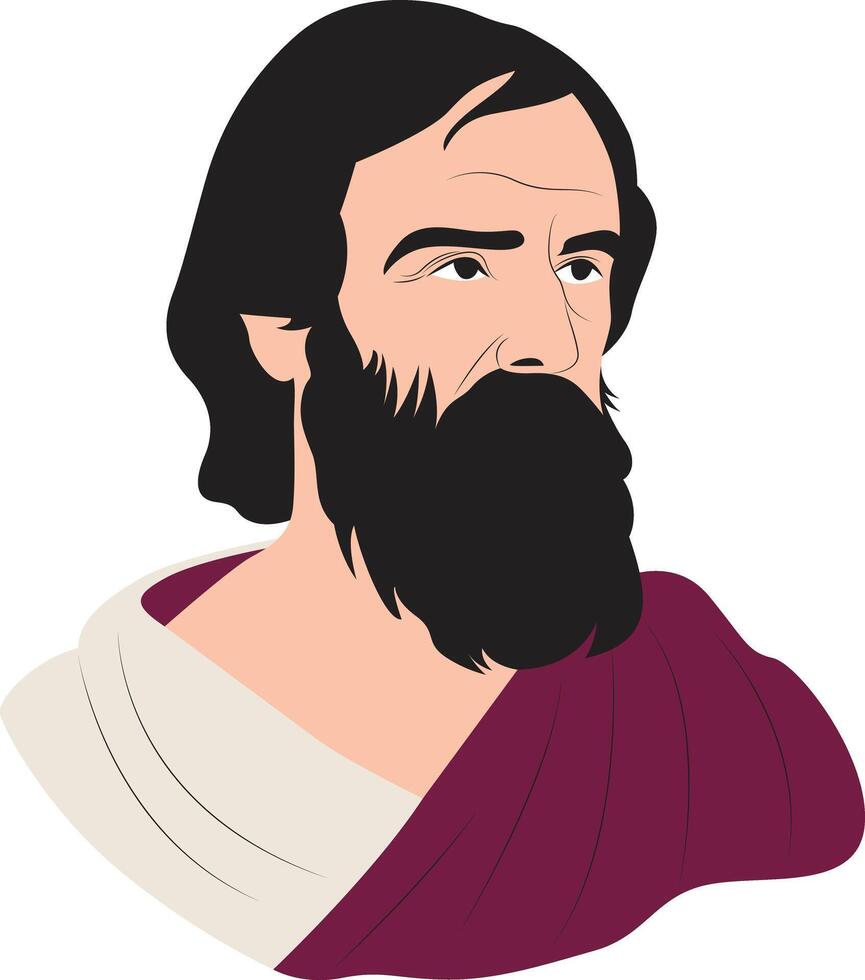 Theodorus the Atheist portrait vector