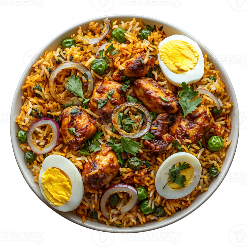 A plate of biryani png