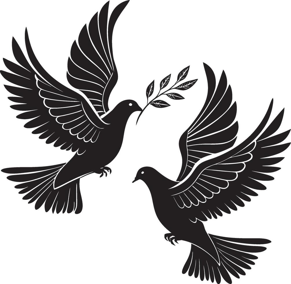Elegant Dove Silhouette vector