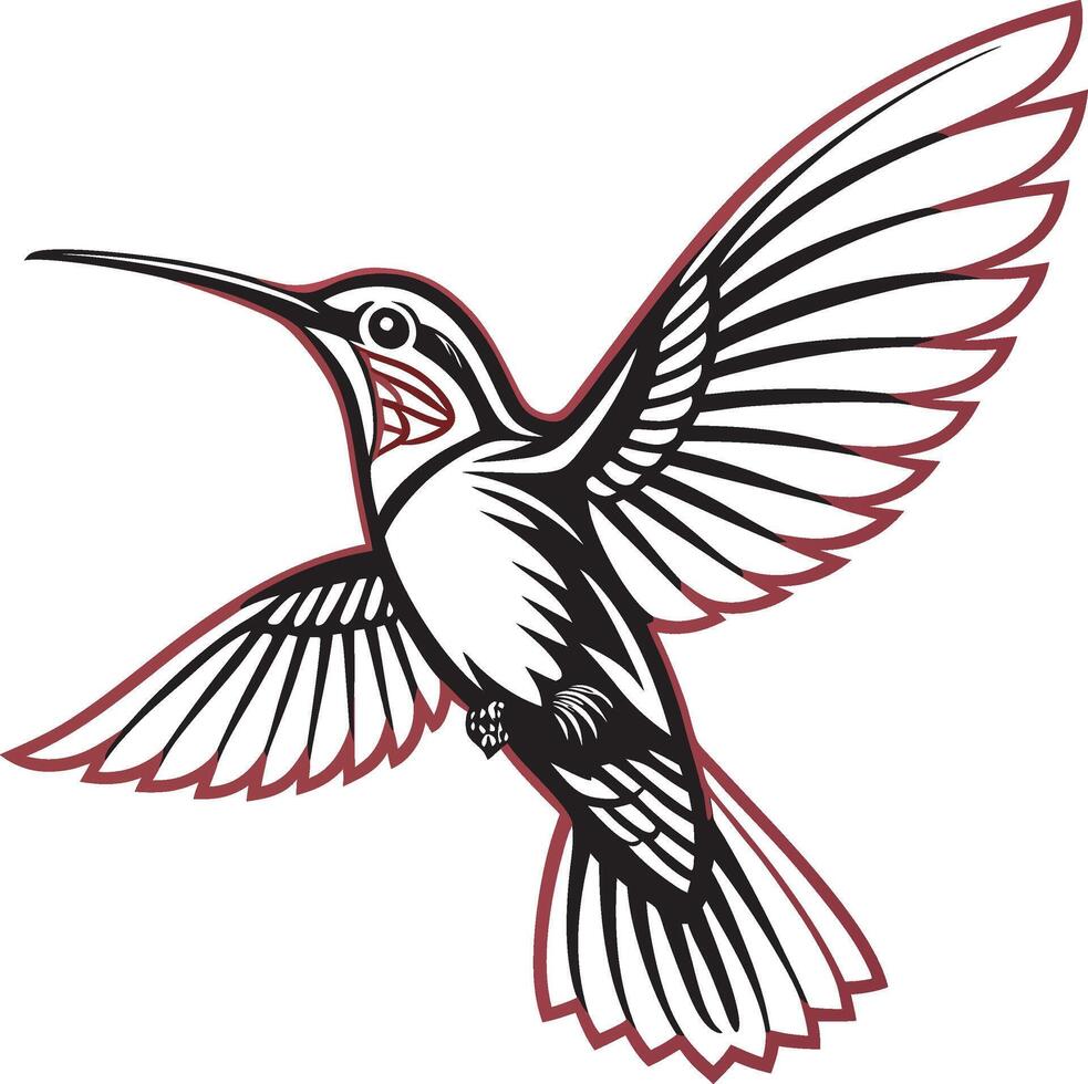 Elegant Flying Hummingbird Silhouette vector