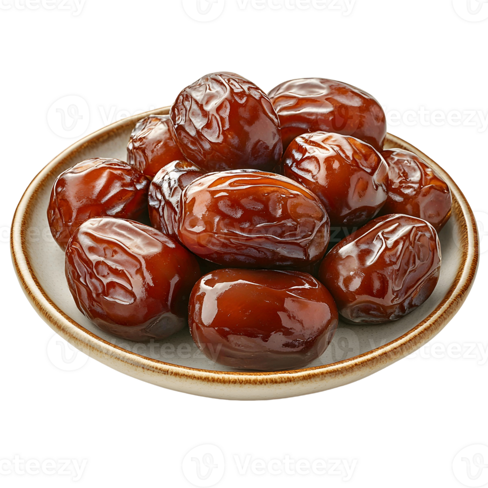 A silver plate filled with delicious tropical dates png