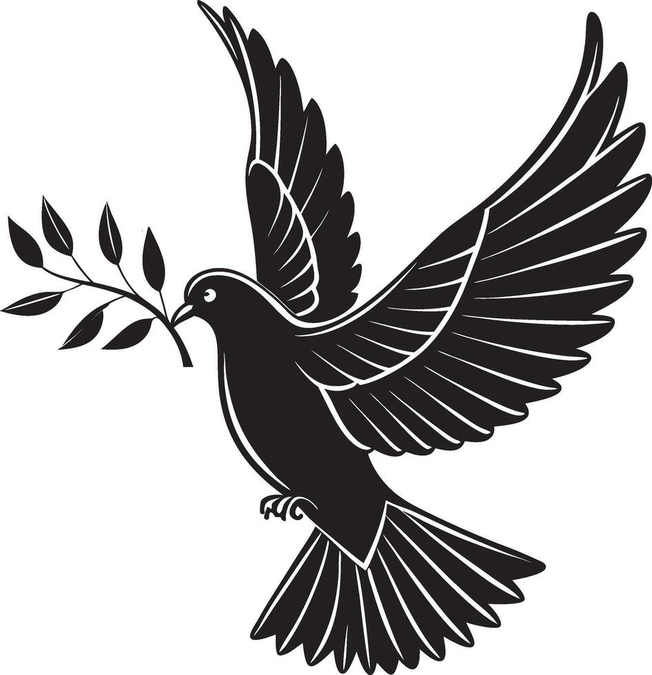 Silhouette of a Dove of Peace vector