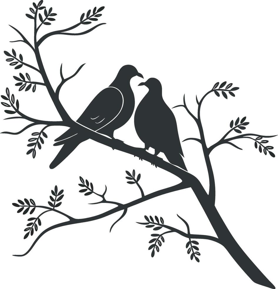 Silhouette of a Standing Dove vector