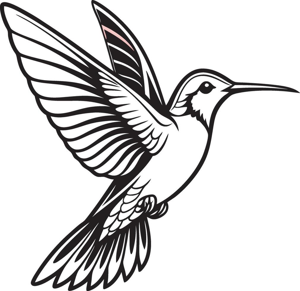 Ethereal Hummingbird Silhouette Hovering vector
