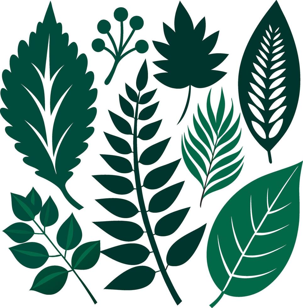 Trendy Black Leaf Pack vector