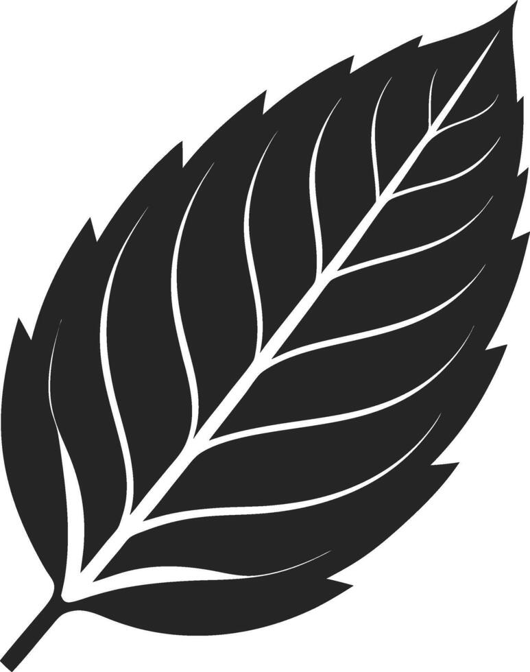 a black and white leaf icon on a white background vector