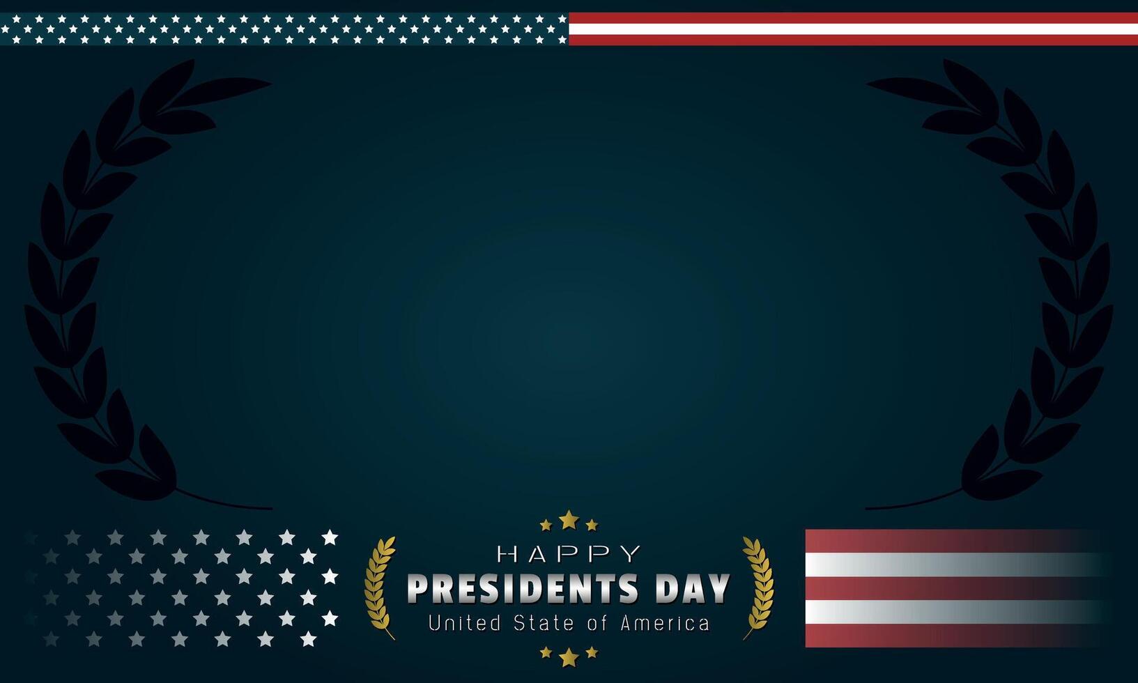 Happy Presidents Day Template. President's day presentation with copy space area vector