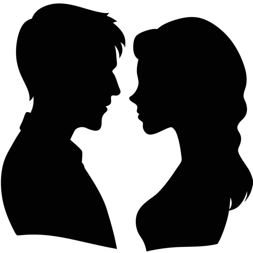 Minimalist isolated silhouette of a romantic couple vector