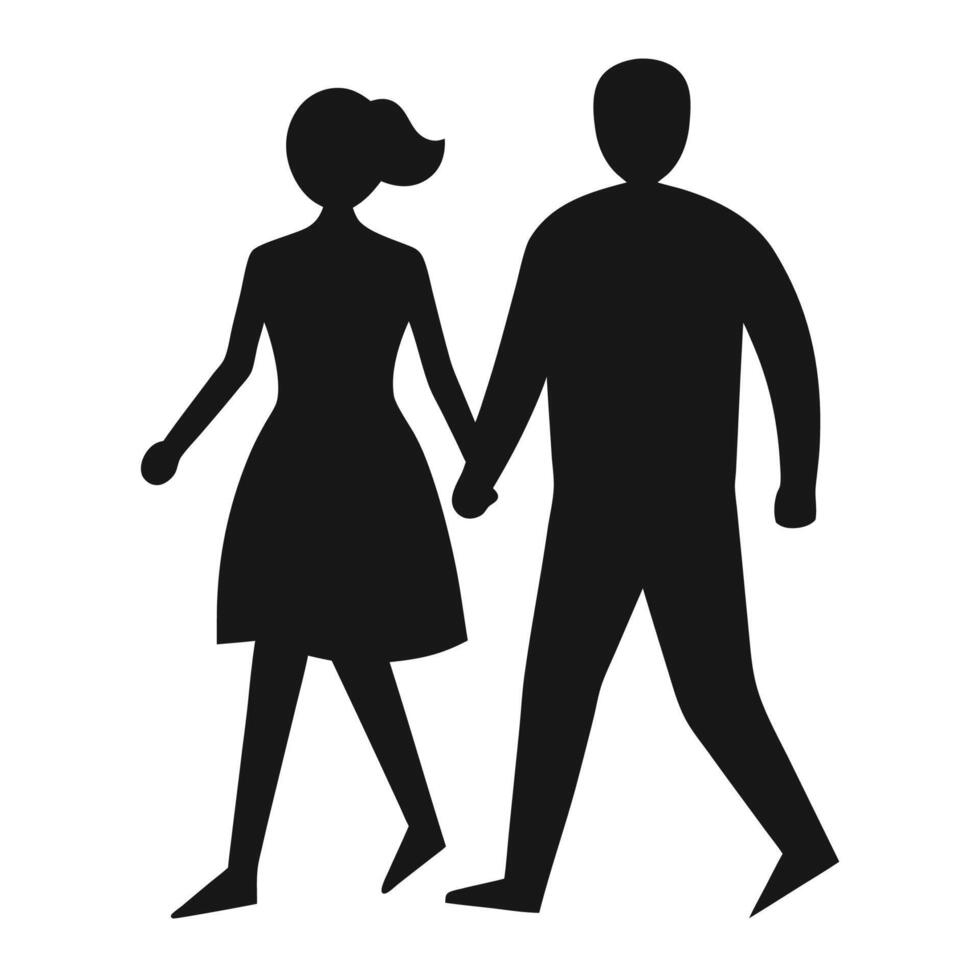 Walking lovers artistic depiction vector