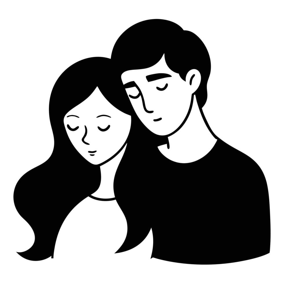 Stylized silhouette of a couple symbolizing love and passion vector