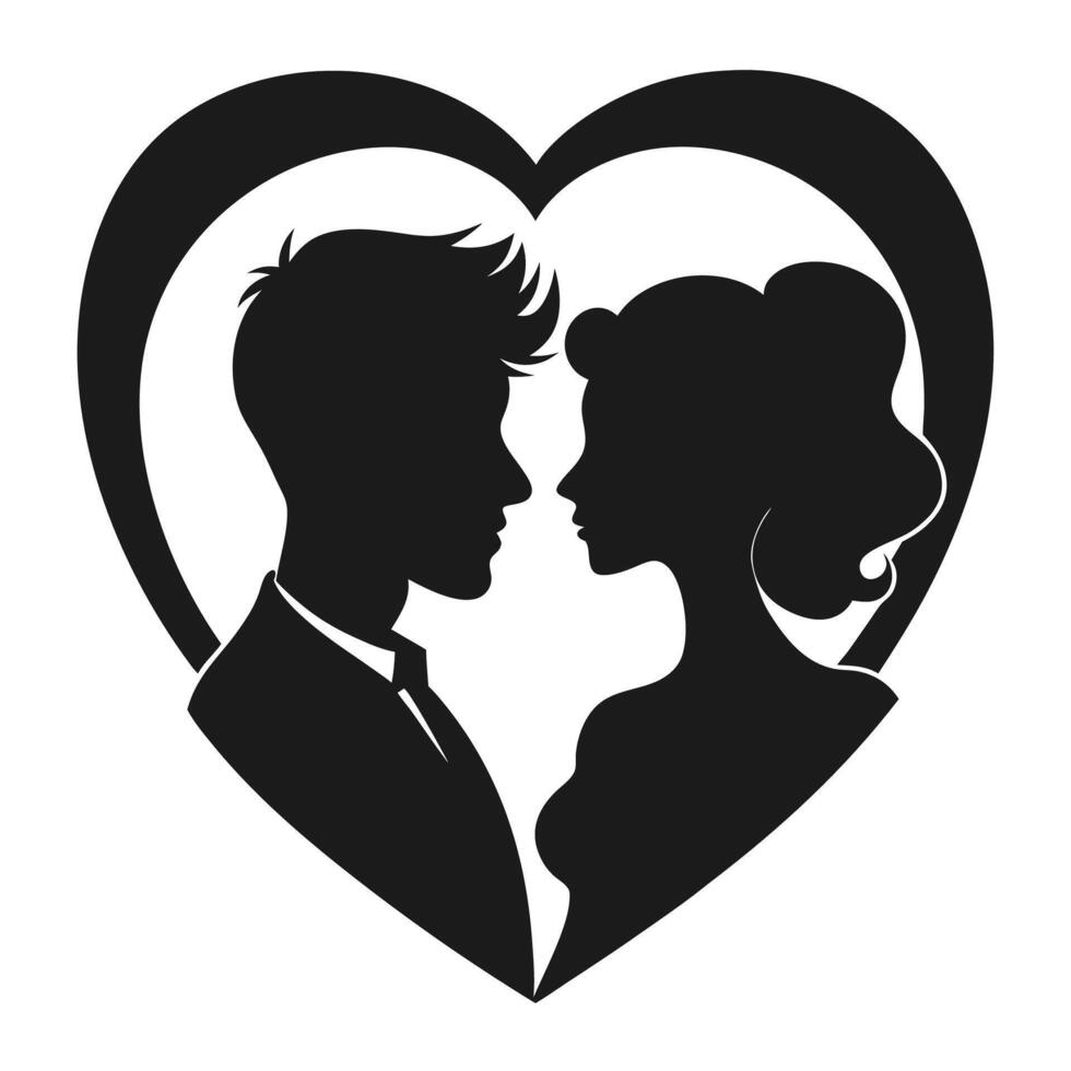 Couple in love silhouette design vector