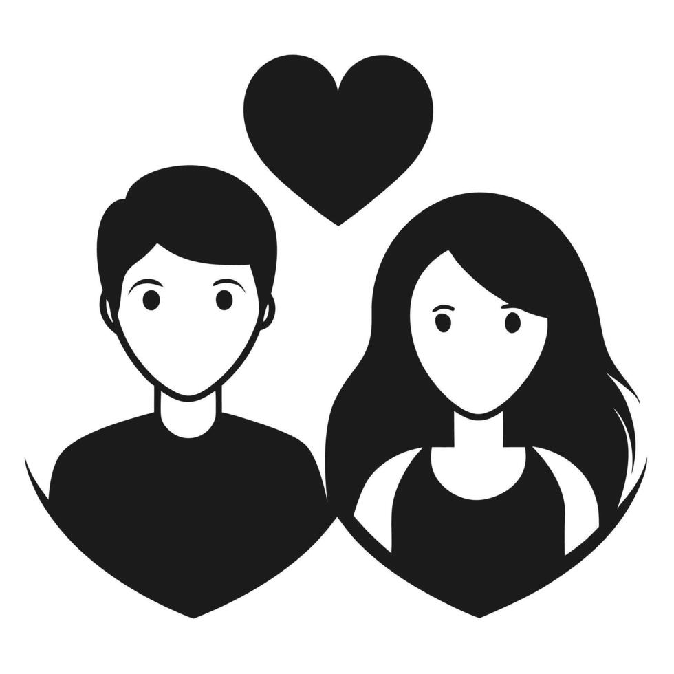 Isolated silhouette of a couple in love vector