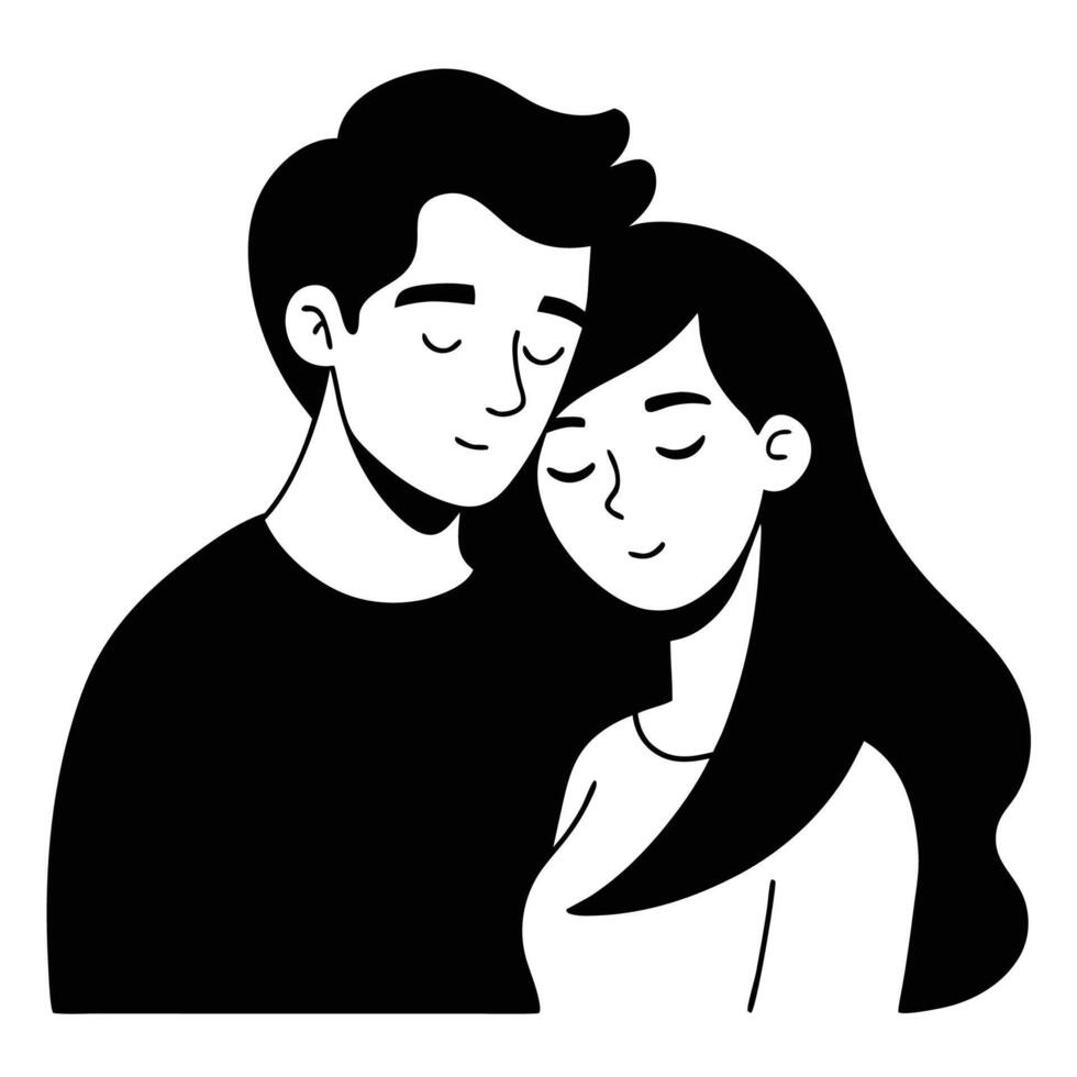 Elegant silhouette of a couple depicting romantic passion vector