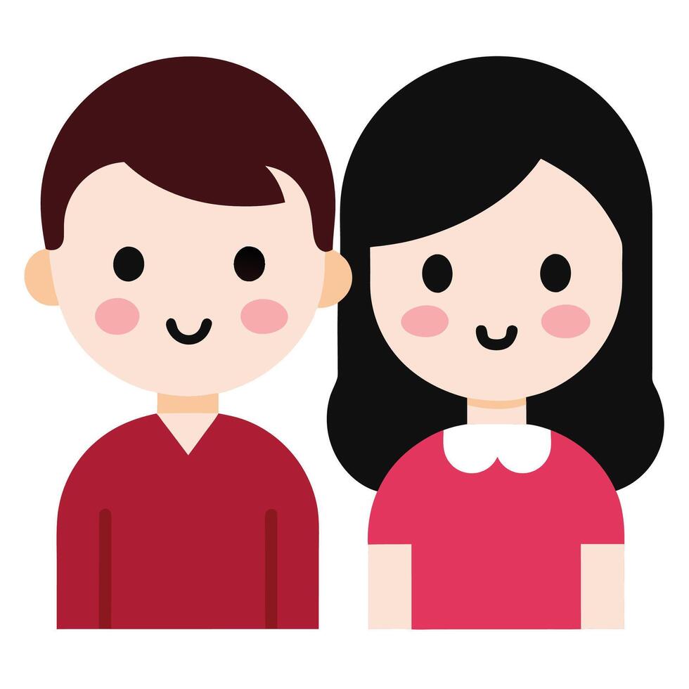 Adorable clipart illustration of a cute couple vector