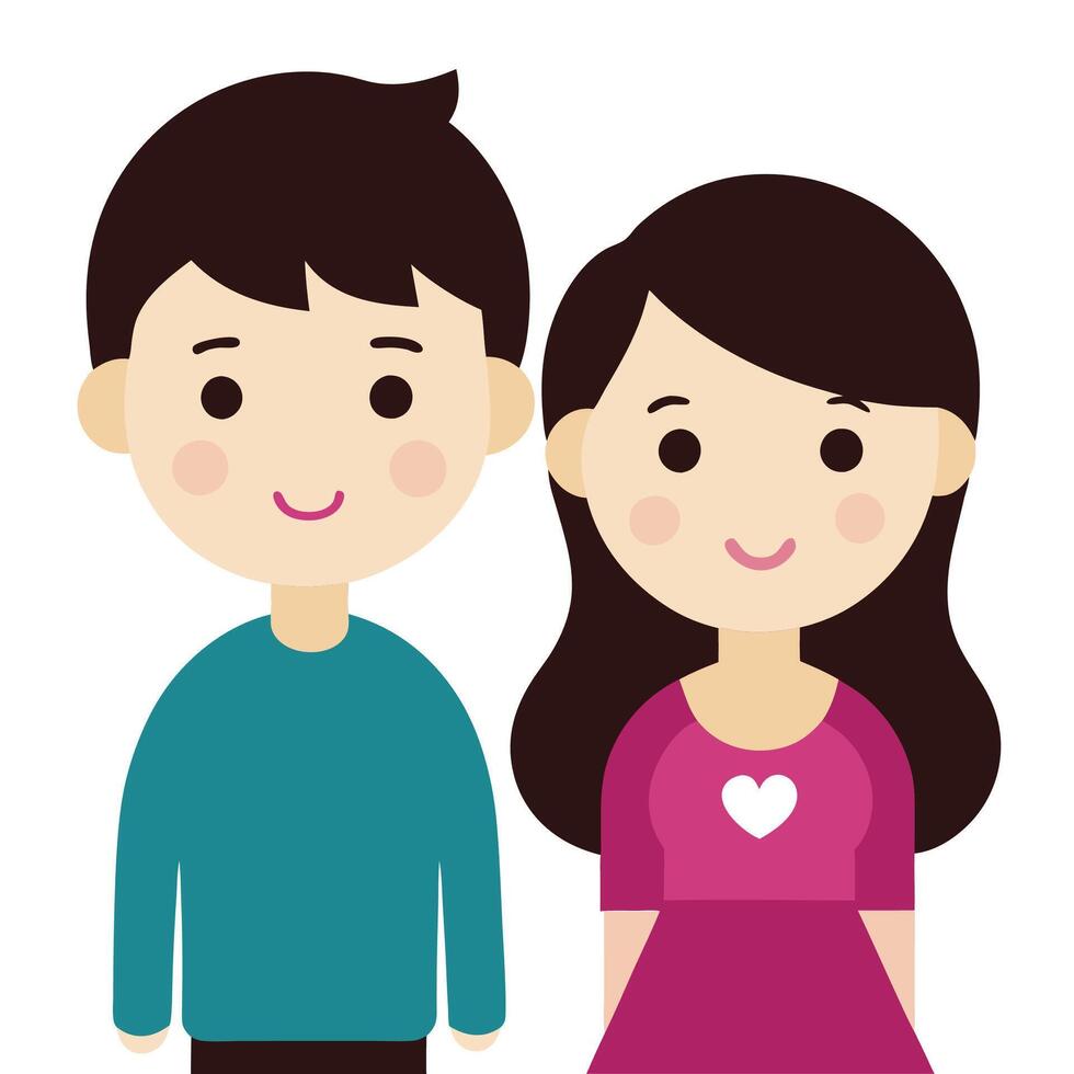 Stylized illustration of a cute couple in love vector