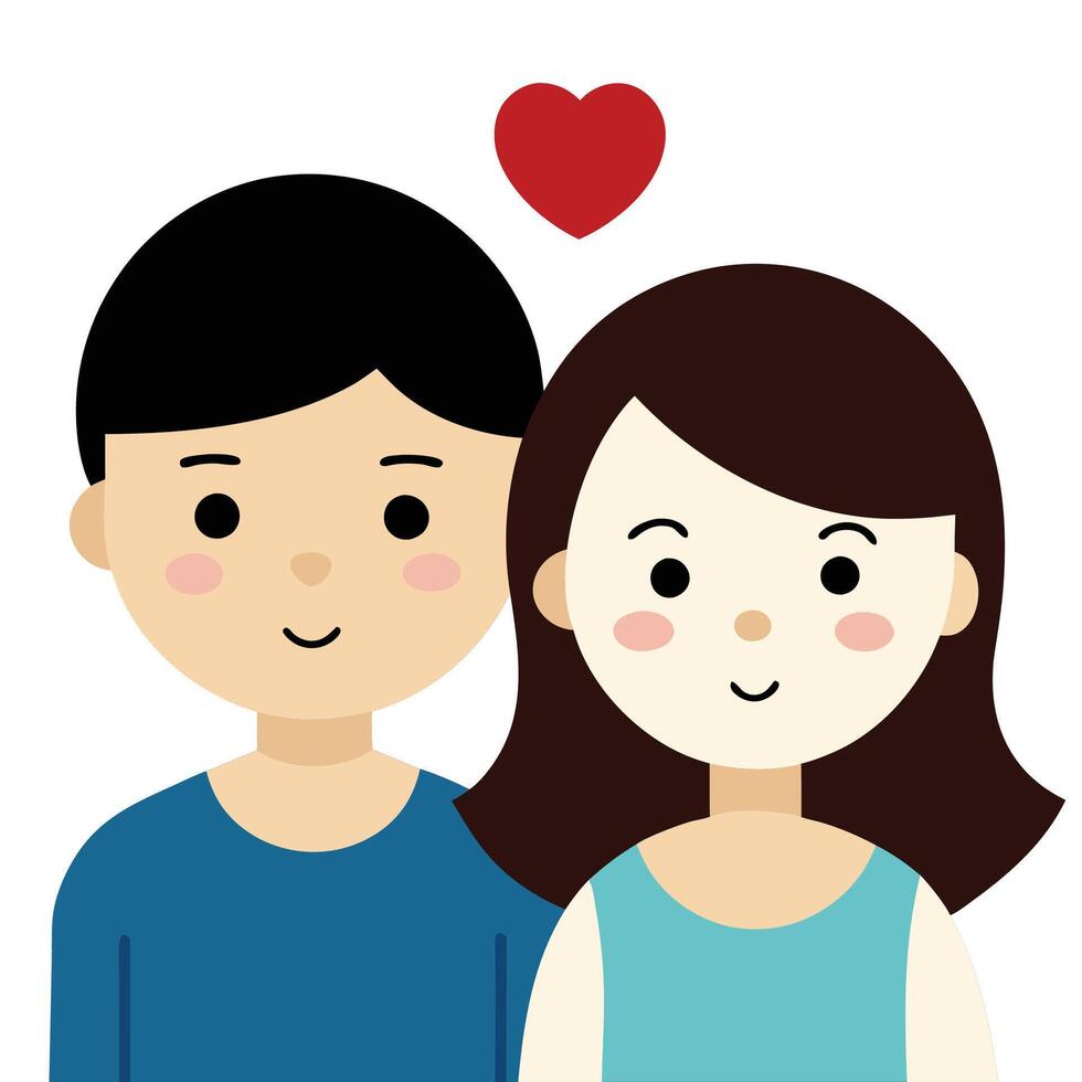 Adorable illustration of a couple sharing affection vector