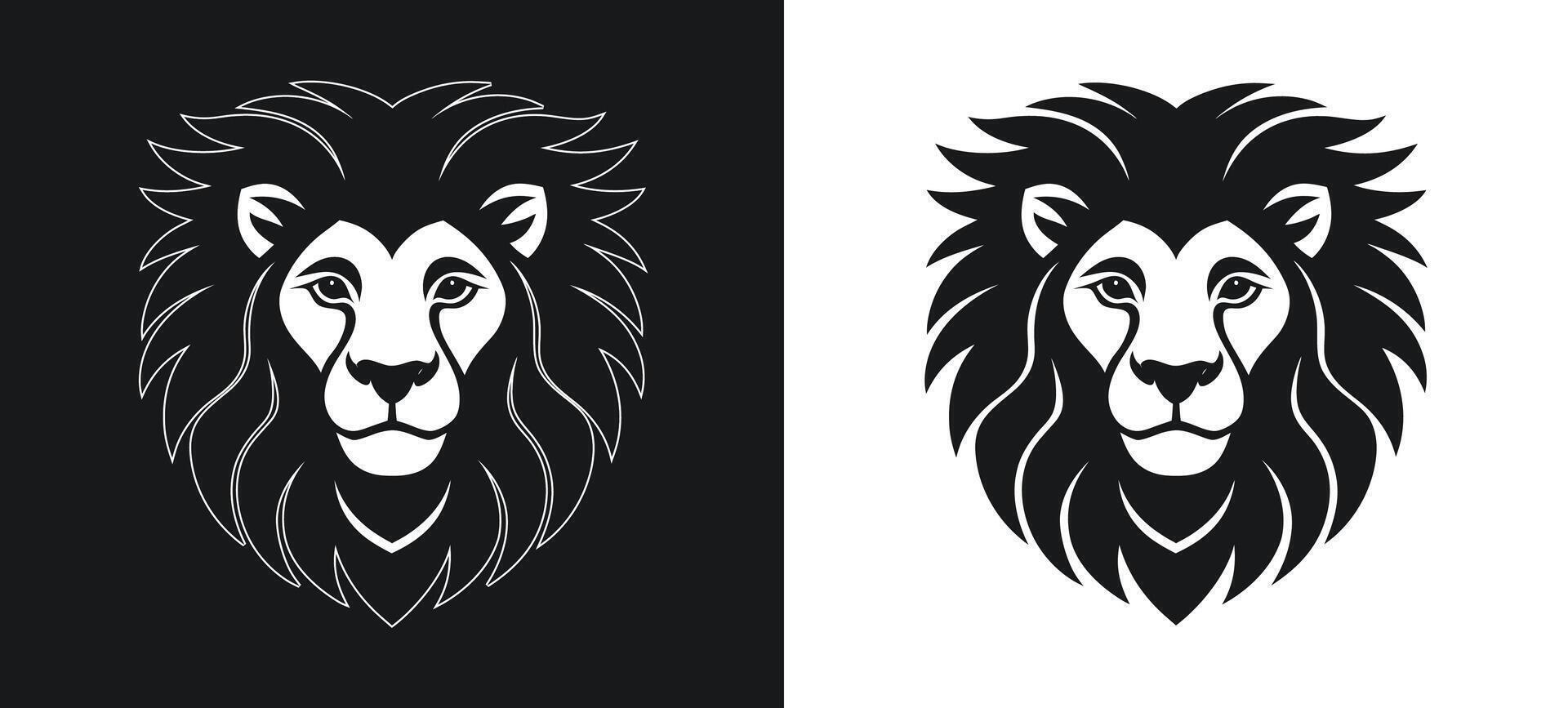 Powerful lion silhouette illustration for emblems. vector
