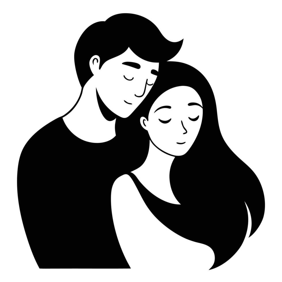 Artistic silhouette of a couple symbolizing love vector