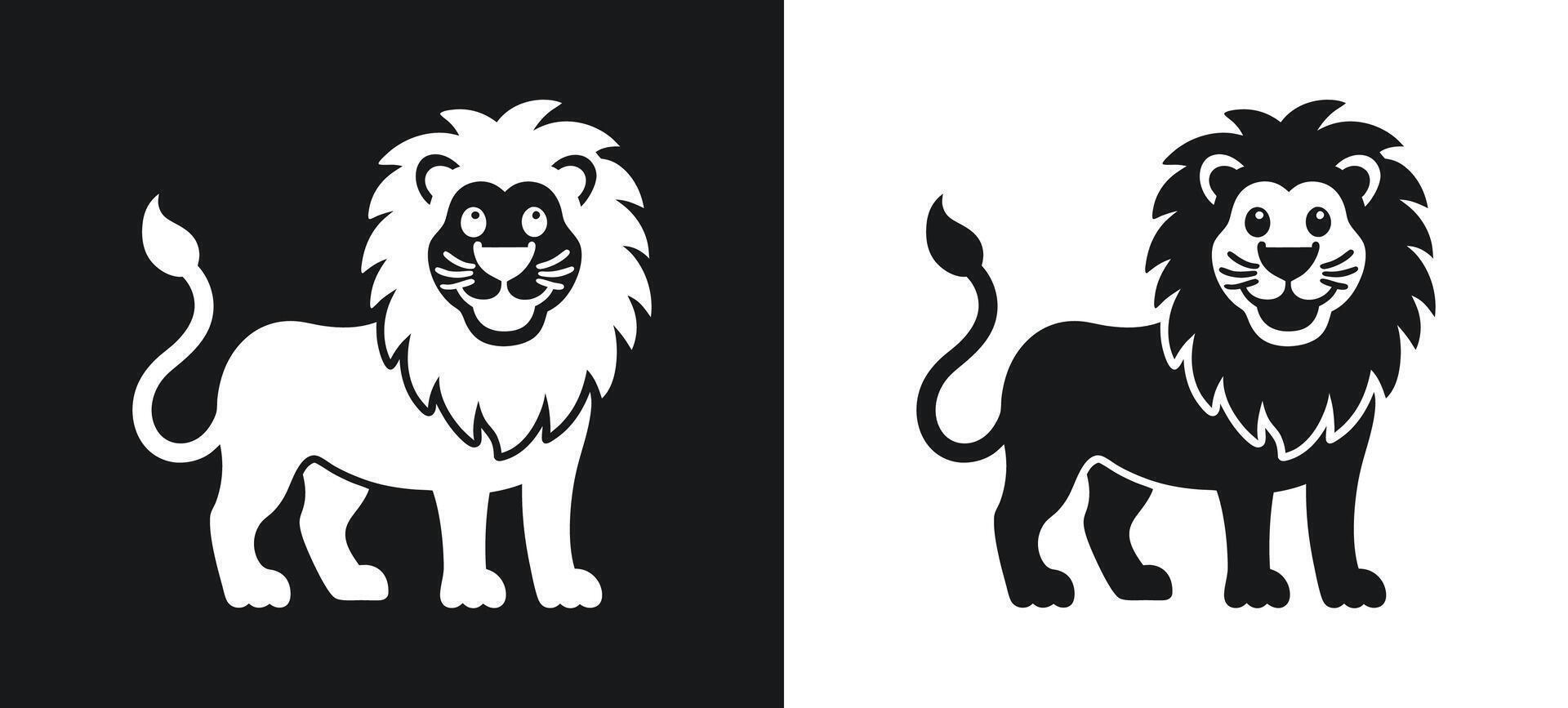Iconic lion silhouette with sharp edges. vector