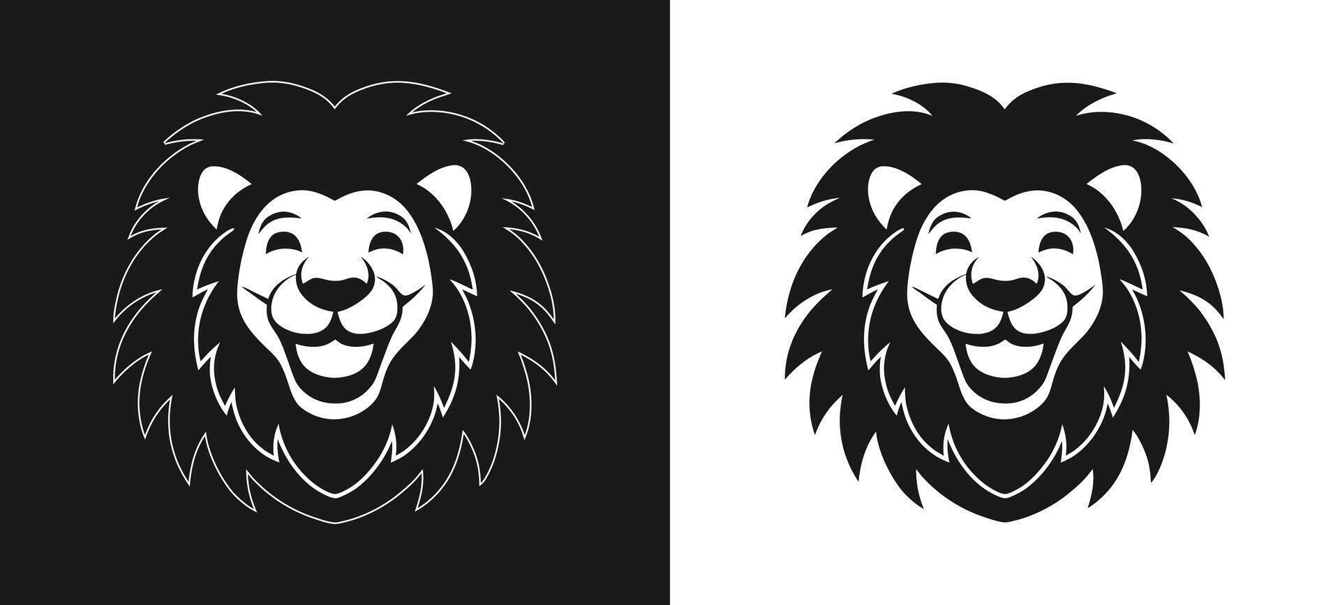 Abstract lion silhouette in icon style. vector