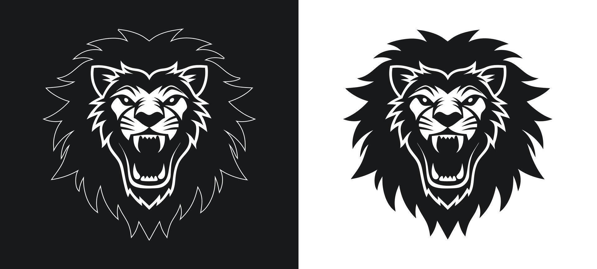 Clean and modern lion silhouette icon vector