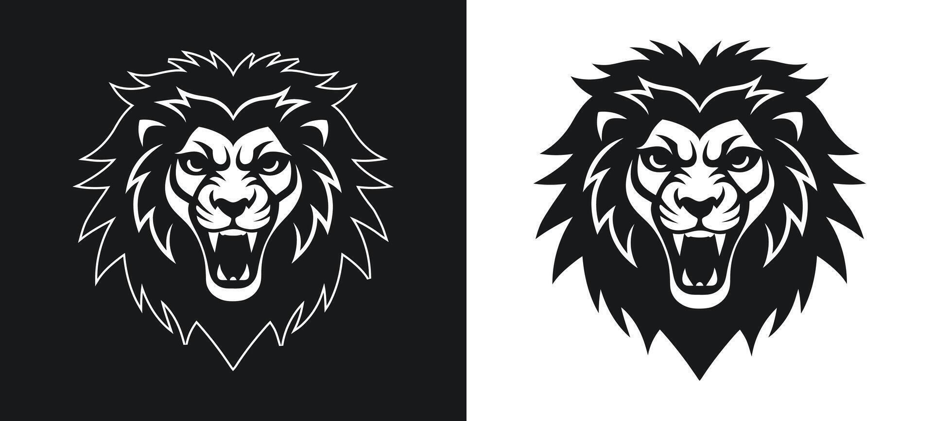 Iconic lion silhouette with clean lines and bold features. vector