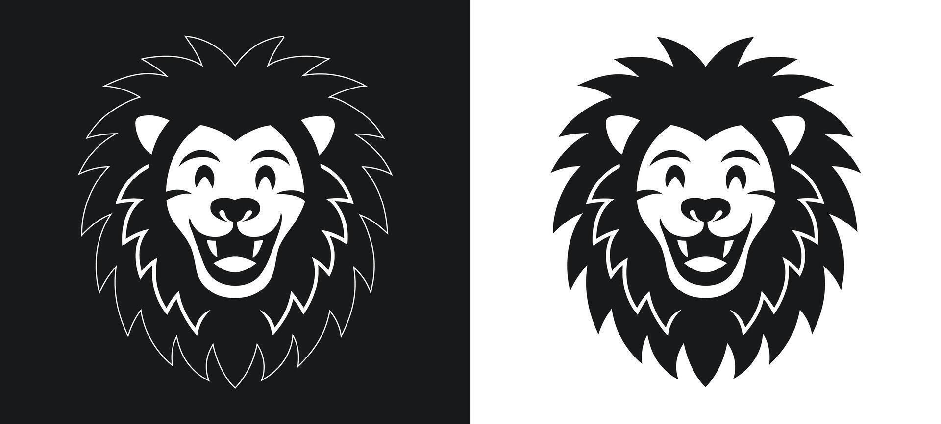 Flat-design lion silhouette for logos. vector