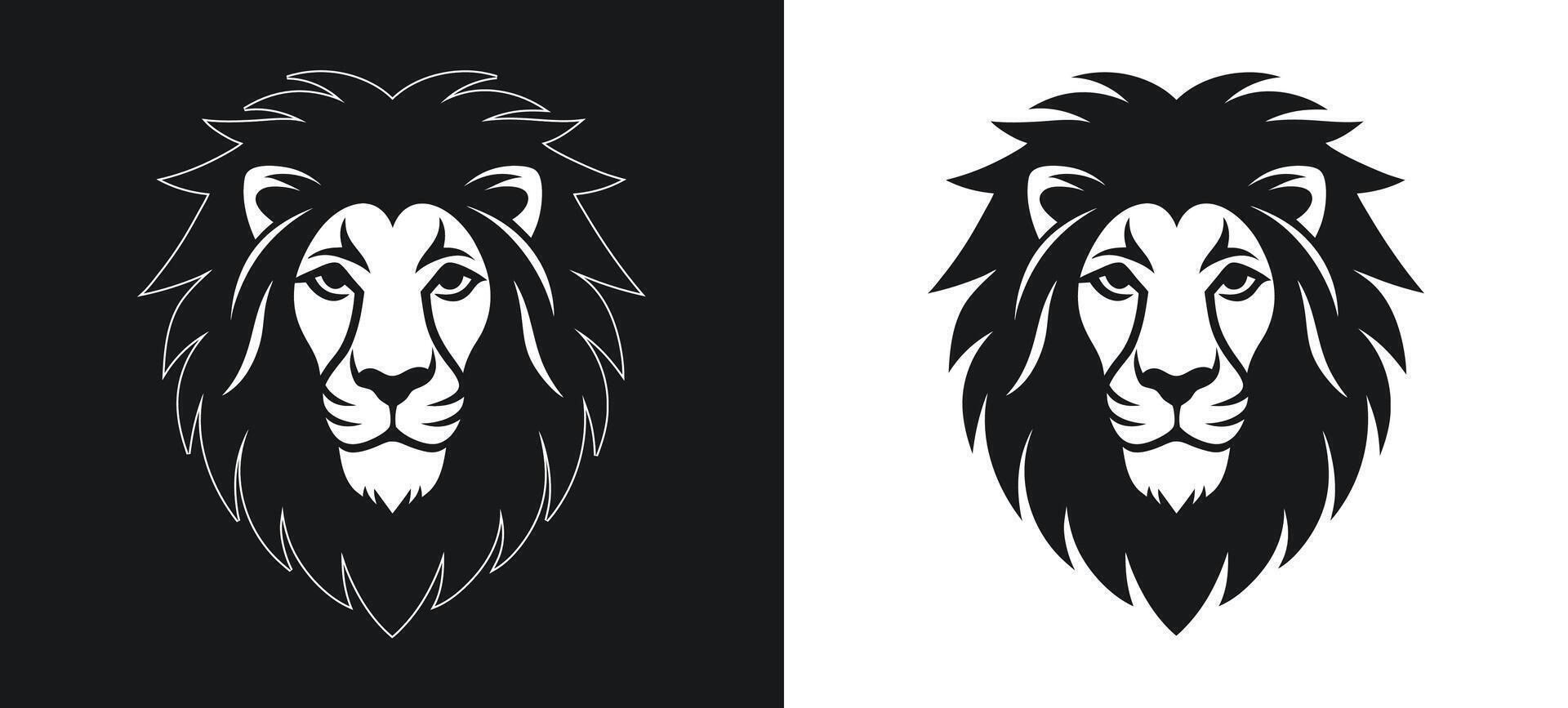 Graceful lion silhouette in a minimalist style. vector