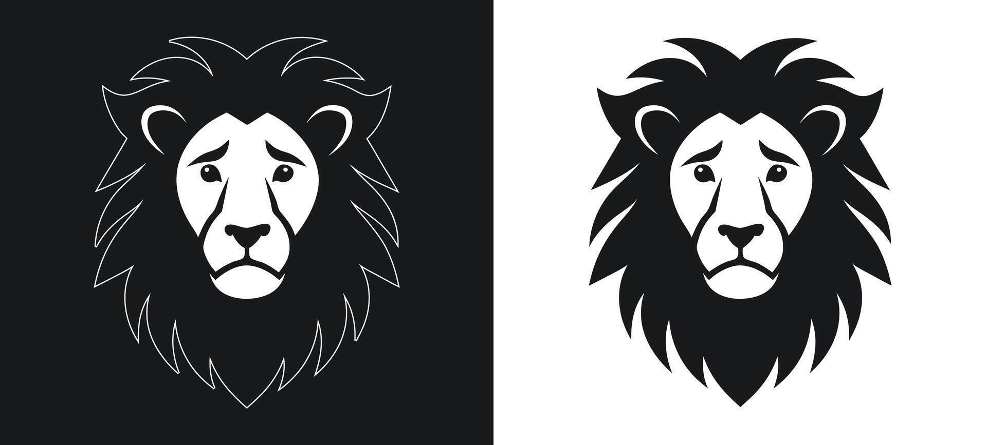 Sharp-edged lion silhouette with a contemporary flair. vector