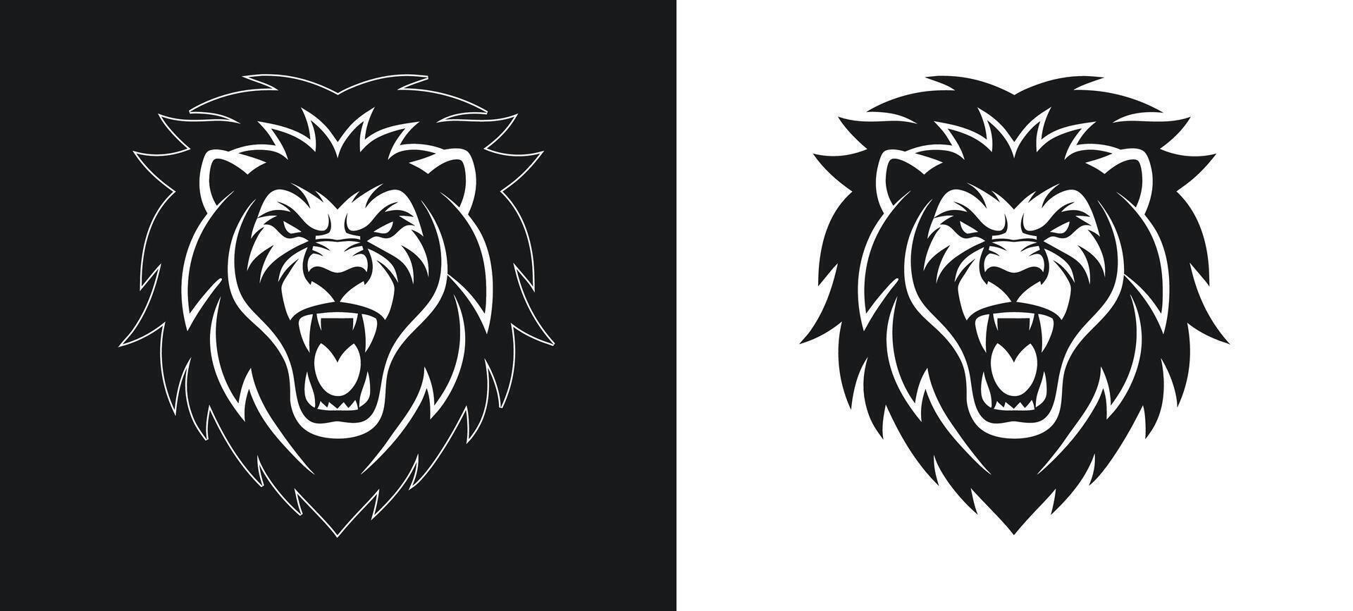 Stylized lion silhouette in modern design. vector