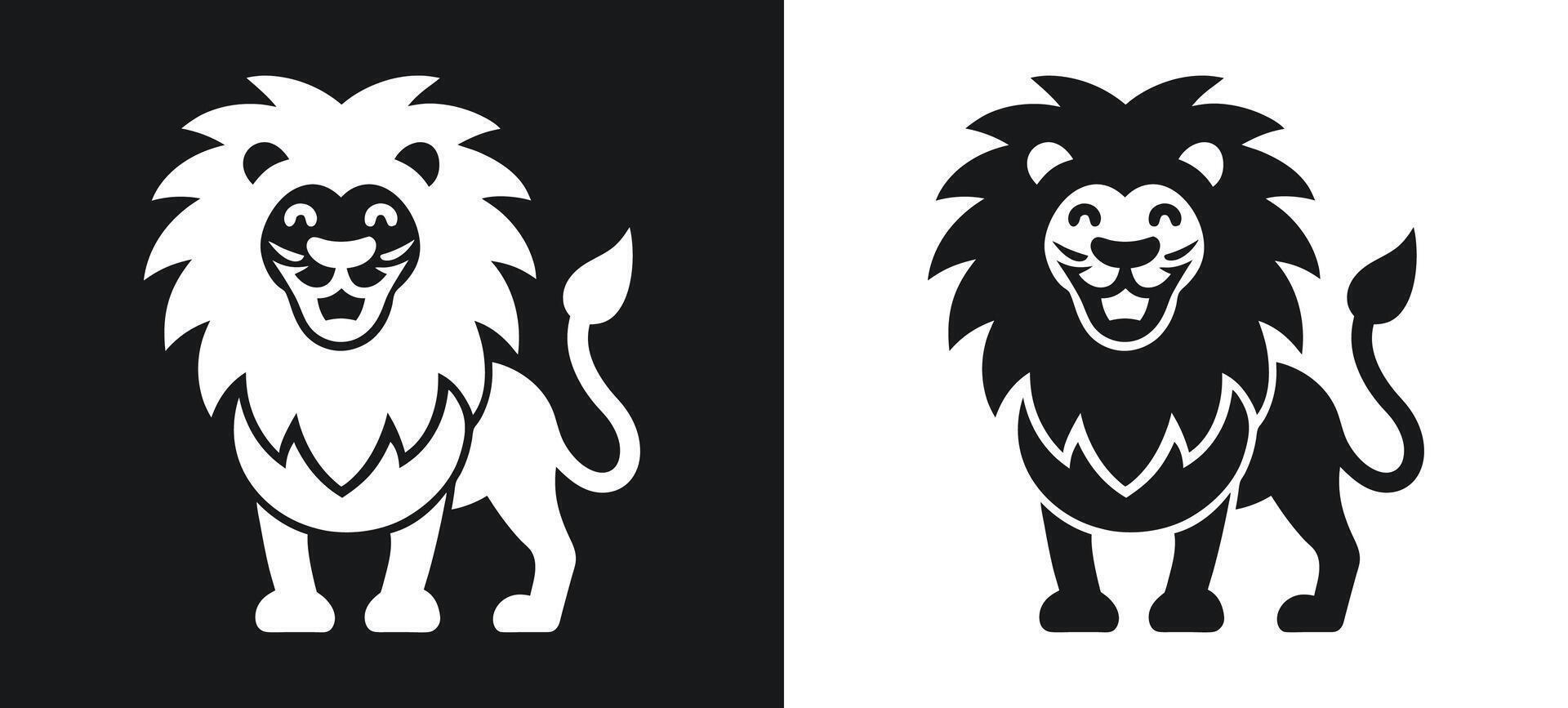 Minimal lion silhouette with a timeless aesthetic. vector