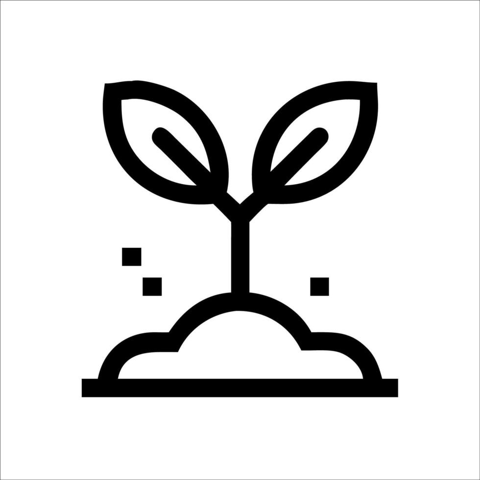 leaf nature icon or growing plant icon vector