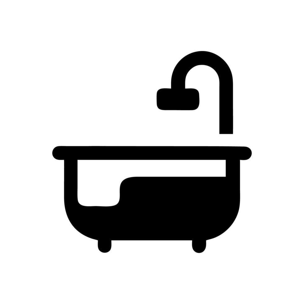 Bathtub icon on white background vector