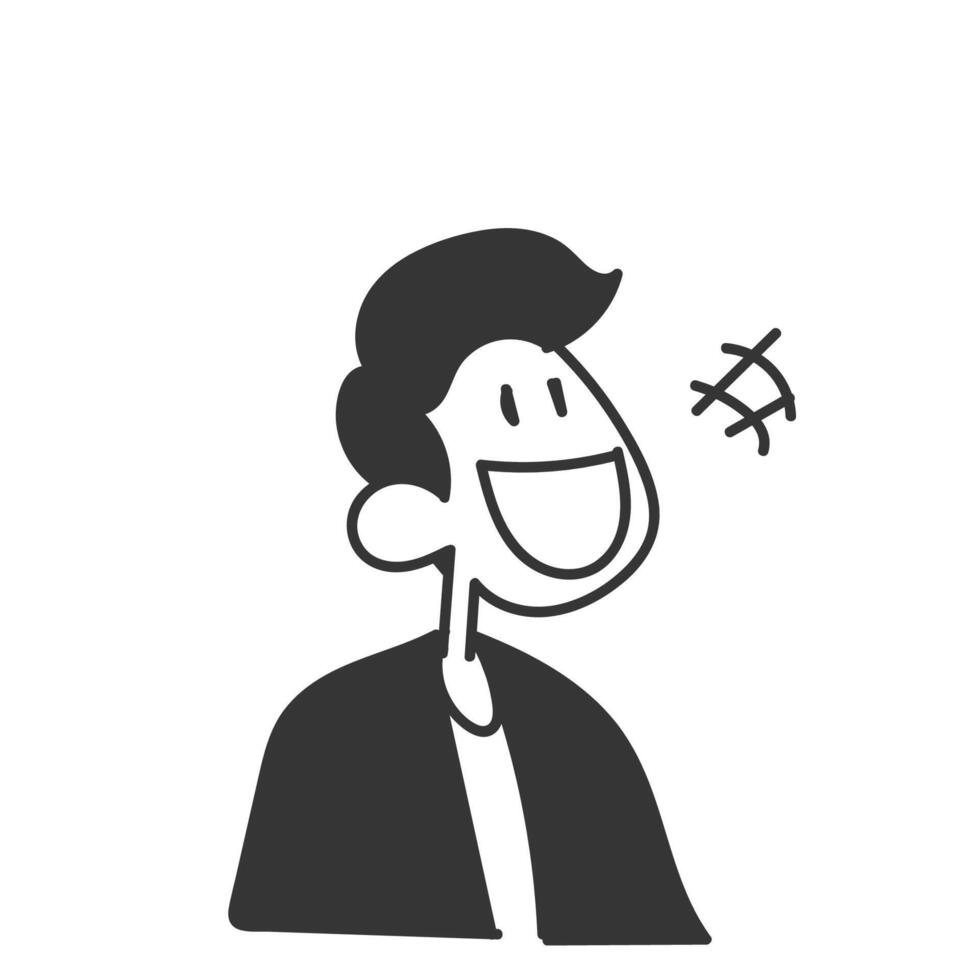 avatar man laughing drawing vector