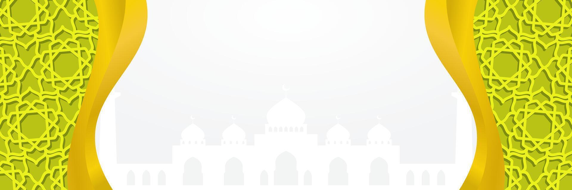 Islamic background with mandala ornament and mosque silhouette. Free copyspace area design. Template for banner, greeting card, poster for Islamic holidays. vector