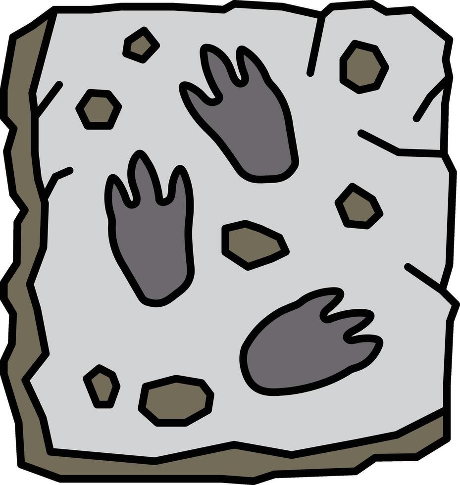 A cartoon drawing of three animal feet on a rock vector
