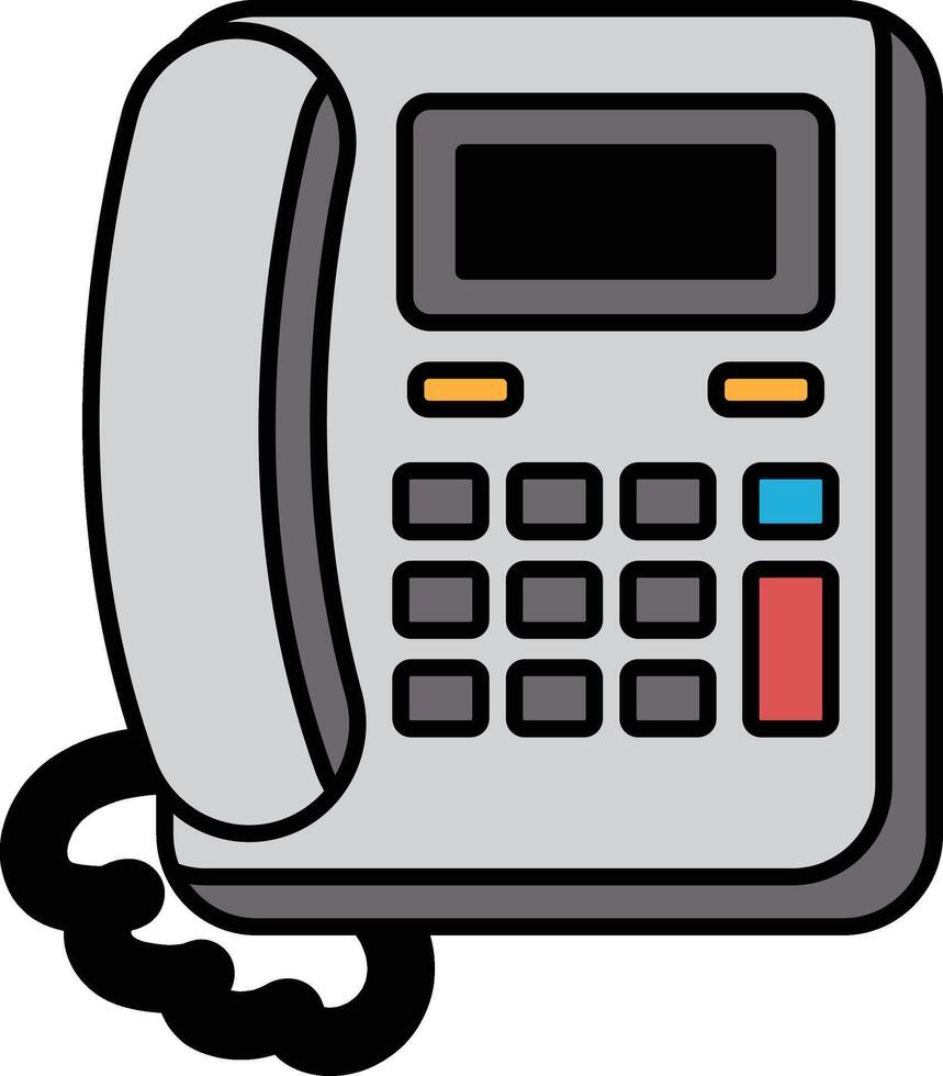 A cartoon phone with a red button on the right vector