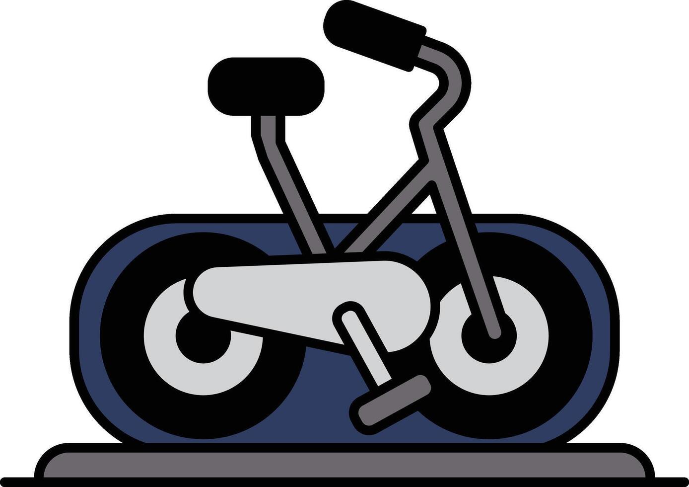 A cartoon bicycle with a chain and pedals vector